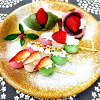 いちごで簡単！フルーツだんご|まめもにおさん