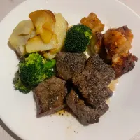 牛もも肉の胡椒風味と鶏胸肉の竜田揚げ風|めんちゃんさん