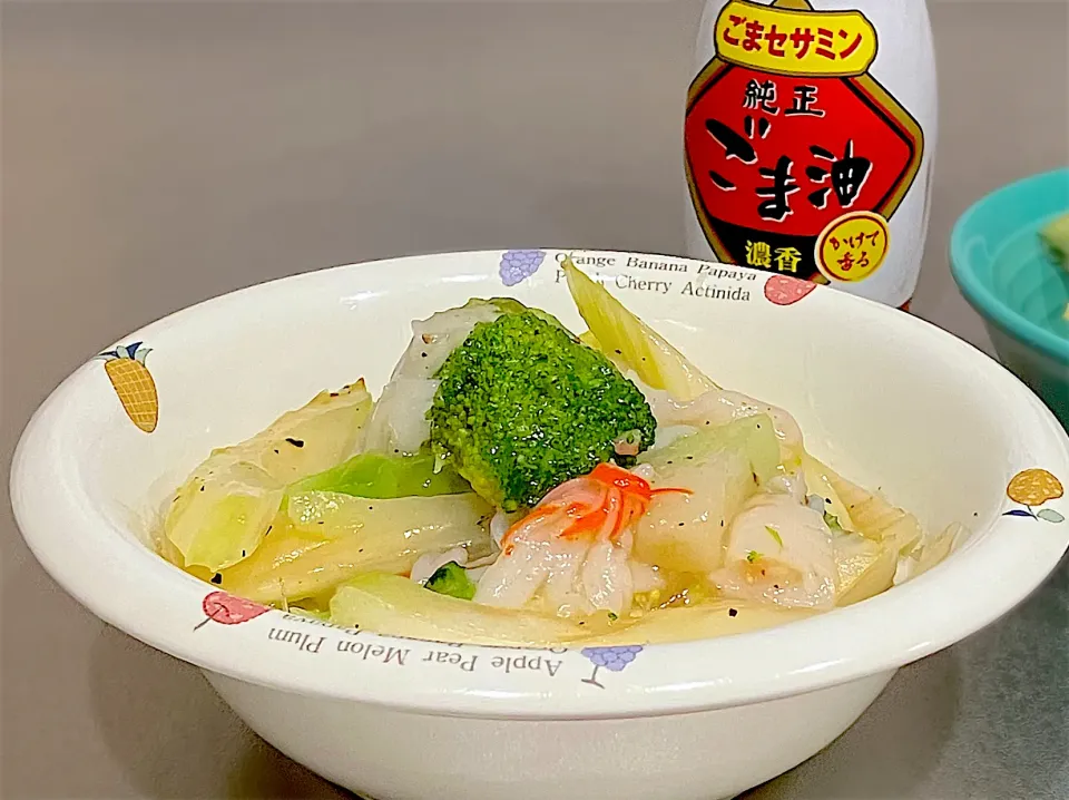 ブロッコリーとセロリのカニカマあんかけ|akopeko ◡̈⋆さん