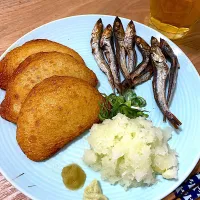 イワシとひら天の晩酌セット| 単身赴任のっちさん