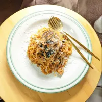 MIX茸、ほうれん草、挽肉のパスタ✽*|mi_neneco♪さん