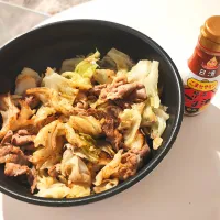 豚こま肉とキャベツの酒蒸し×ごま油| ひろさん