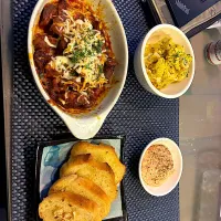砂肝のトマト煮　南瓜サラダ　たらこクリームチーズ|ご飯がススムくんさん