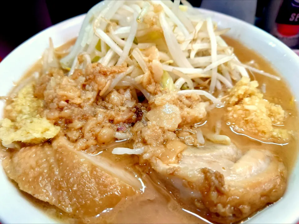 【用心棒の2号店として2010年開業】
用心棒 本号
ラーメン (980円) 
―麺半分 (150g、通常300g) 
＋豚追加1 (180円)
＋ニンニクマシ (無料)
＋ショウガW (無料)
＋ヅケアブラ少し (無料)
＠東大前2分 
26058
〈醤29塩12噌󠄀5タ2出4F2冷0チ1混1つ0担1沖1〉|大脇さん