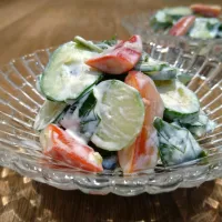 北寄貝ときゅうりのわさびマヨネーズ和え|古尾谷りかこさん