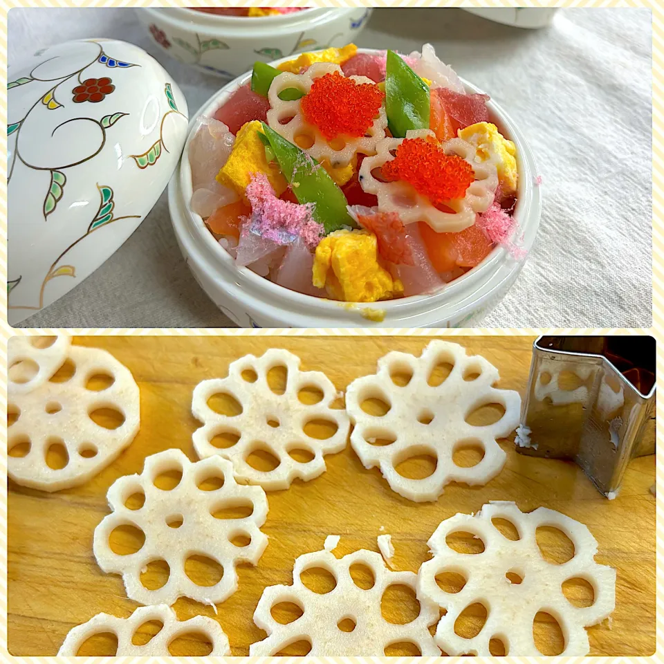 蓮根の飾り切りをズボラに|かっちゃん杉さん