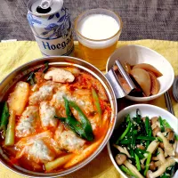 【スープ】ピリ辛キムチワンタンスープ