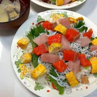 ちらし寿司&蛤のお吸い物|なおさん