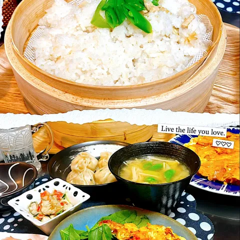 「沖縄・奄美のきびオリゴ」を使ってみたSnapdishの料理・レシピ写真:たけのこおこわ蒸籠蒸し