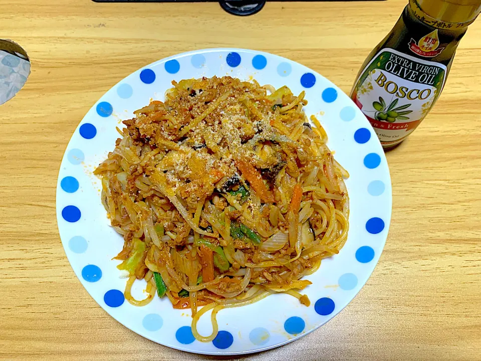 野菜たっぷりナポリタン|料理好きなじいさまさん