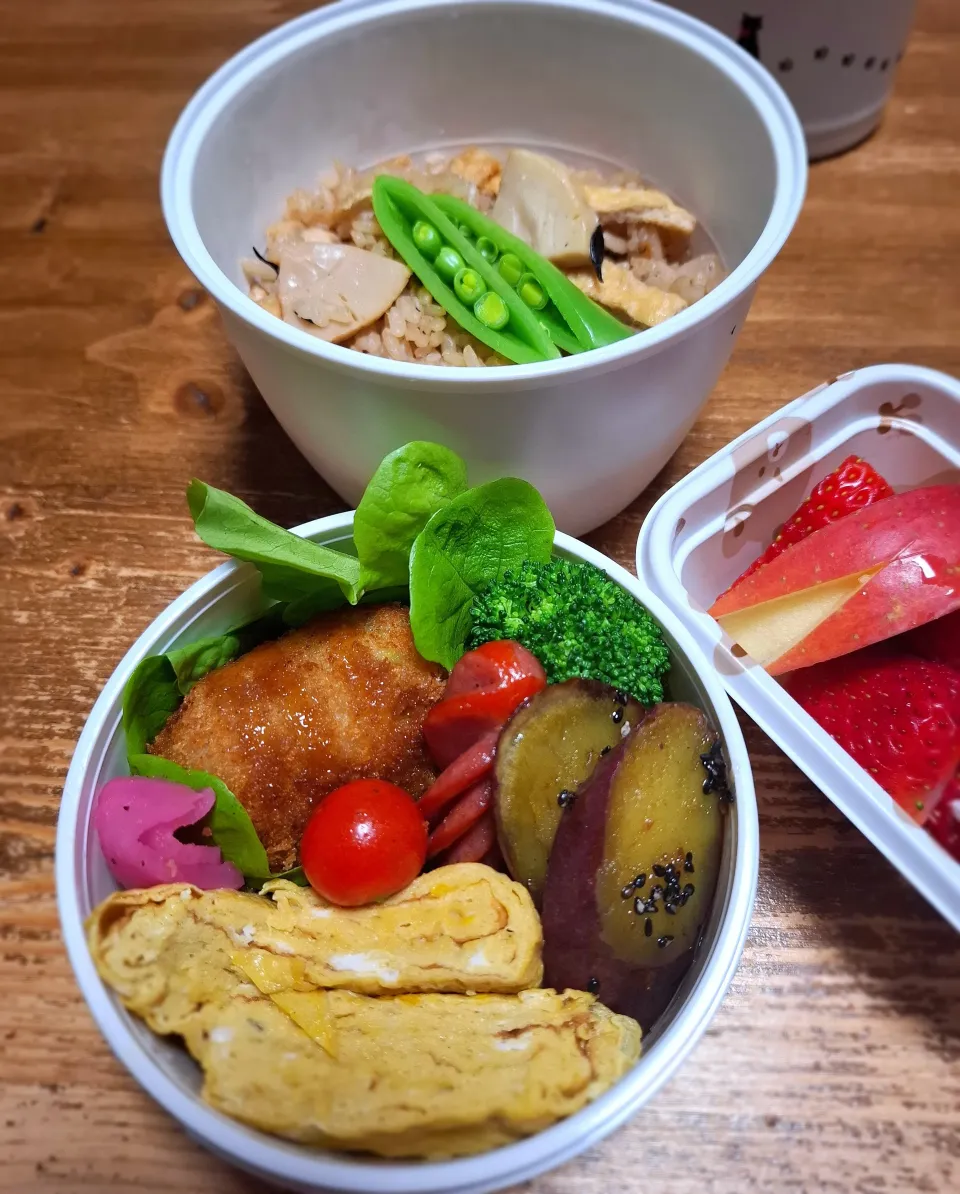 🌼炊き込みご飯弁当🌼|ゆきさんさん