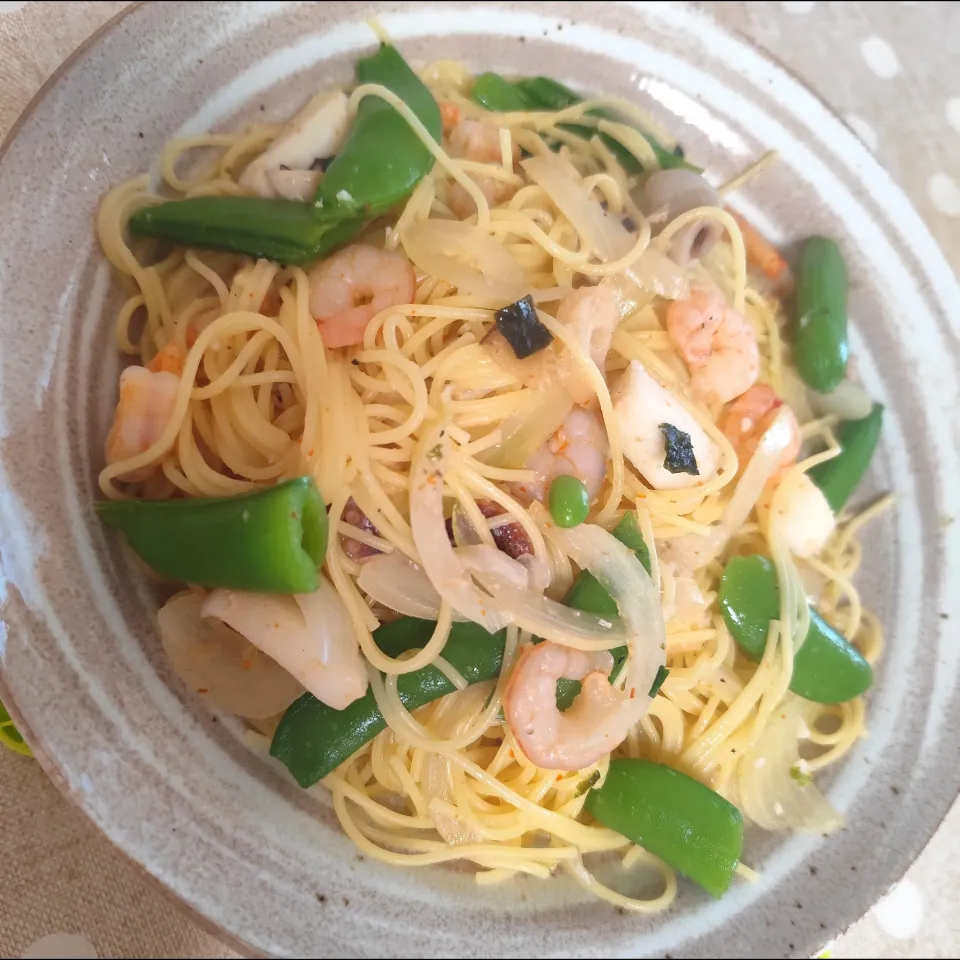 和風味ペペロンチーノ風パスタ|m.rafuさん