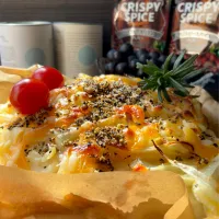 新玉ねぎチーズフォカッチャwithクリスピースパイスペパー|9421beruさん
