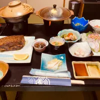 下風呂温泉「おおぎや旅館」の夕食| Go Satoさん