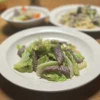 3/1の夕食　牛カルビとキャベツの炒め物|yoneさん