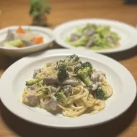 3/1の夕食　鶏とブロッコリーのクリームパスタ|yoneさん