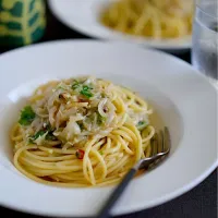 新玉ねぎのパスタ