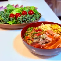 海鮮＆そぼろ納豆の男梅ぶっかけうどん　（ひやひや）|マニラ男さん