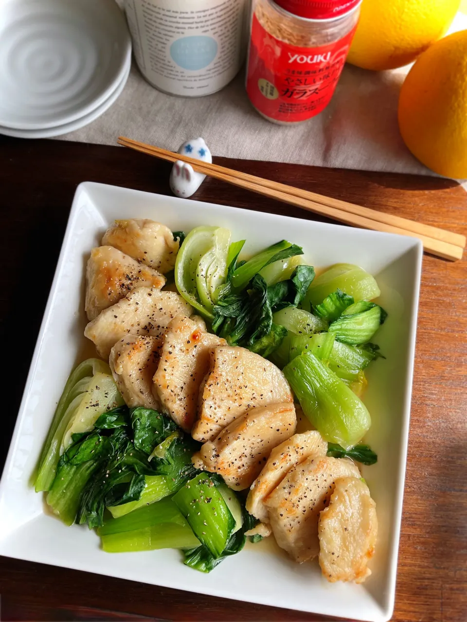 鶏むね＆青梗菜no中華風塩炒め|スイーツポテトさん