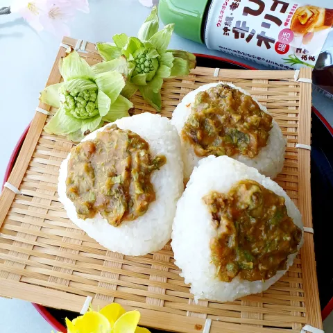 「沖縄・奄美のきびオリゴ」を使ってみたSnapdishの料理・レシピ写真:ふき味噌焼きおにぎり🍙