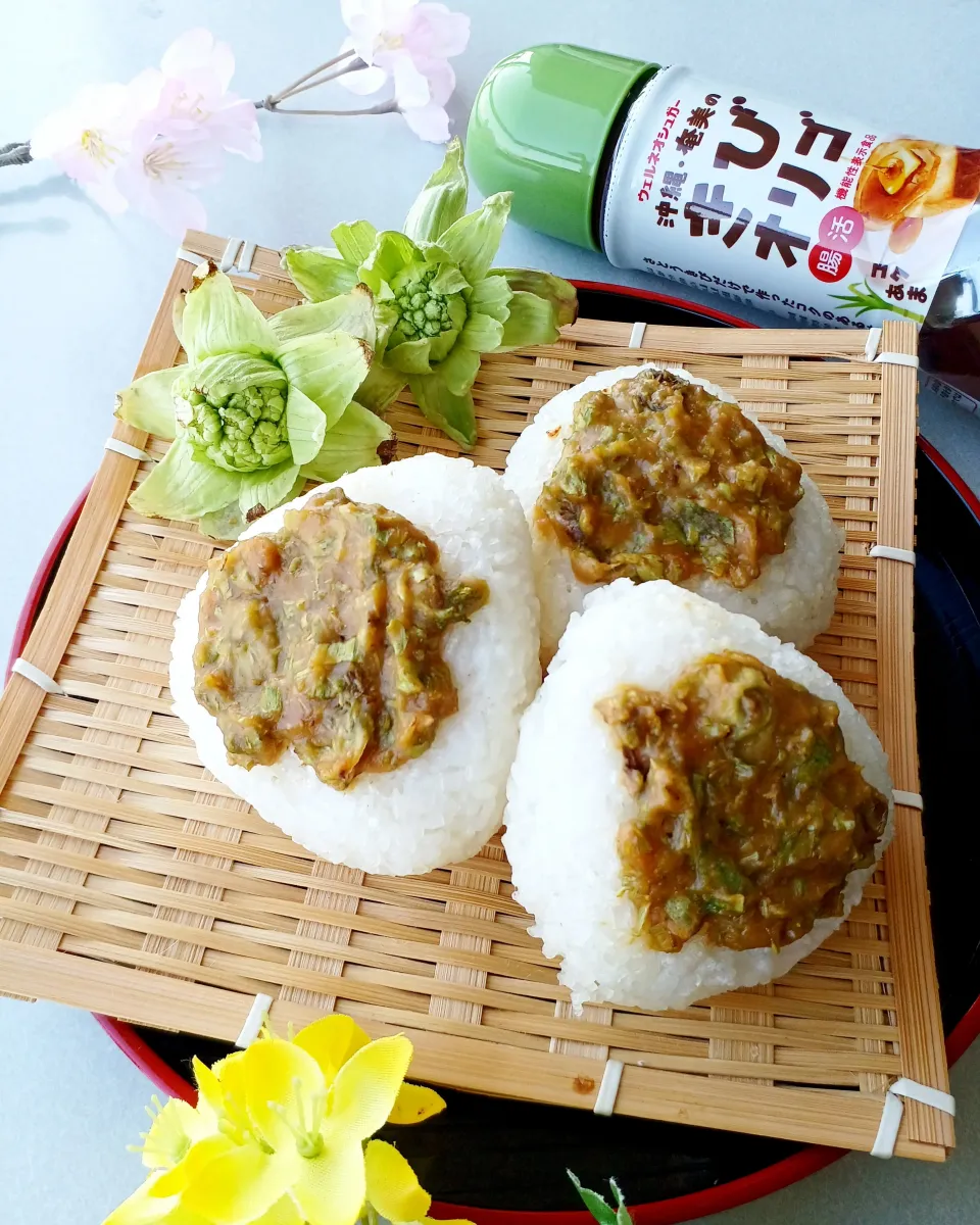 ふき味噌焼きおにぎり🍙|おぜひめさん