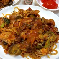 トマトソースパスタ&トマト|なおさん