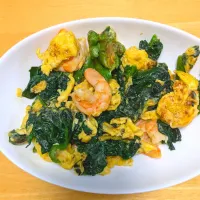 海老とほうれん草の中華炒め| ちゃんあやさん