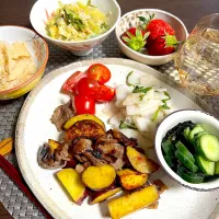 3/5晩ご飯：ラム肉とさつまいもの甘辛炒め|ななみんさん