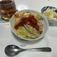 晩御飯☆カリフラワーのピクルス☆簡単オムシチュー。バターライスは炊飯器にお任せ(^^)|Saharaさん