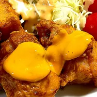 鶏から揚げにマスタードソース|須佐浩幸さん