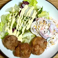 ☆唐揚げ ☆スパゲティサラダ ☆サラダ|まぁたんさん
