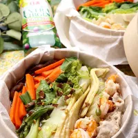 ナッツとニンニクの香ばしオイルで八宝蒸し