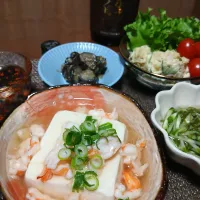 豆腐のエビ🦐餡掛け～