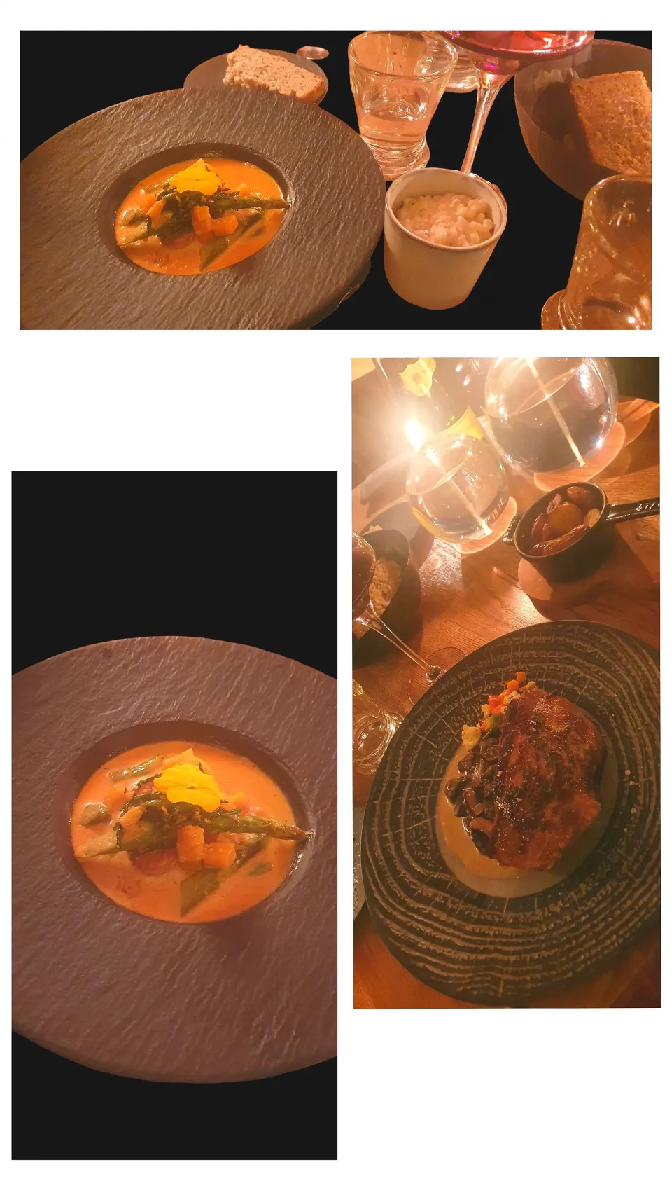 🇫🇷Cream of asparagus soup and Tournedos Rossini🇫🇷|KWAII69さん