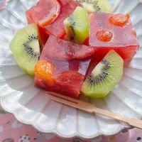 紫芋とマイヤーレモンと金柑の寒天寄せ|Blueberry🫐さん