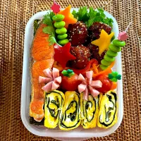 鮭AND肉団子弁当|ヘルペイさん