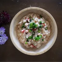 菜の花とたことレンコンのおこわ