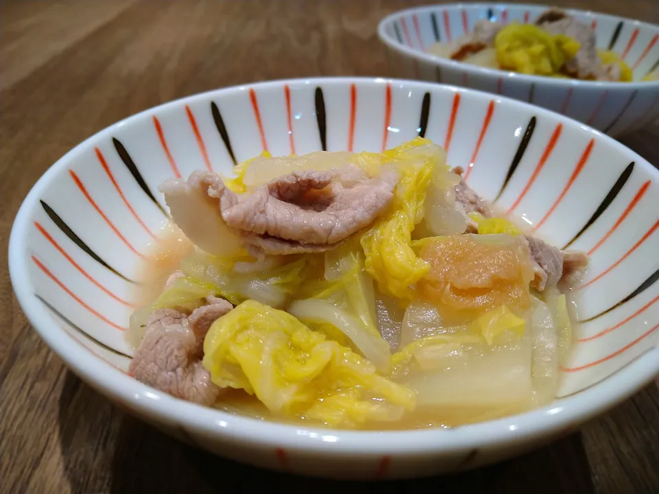 豚こまと小松菜の梅煮|古尾谷りかこさん