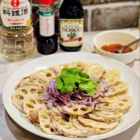 豚薄切り肉と蓮根レンジ蒸し|ひかるさん