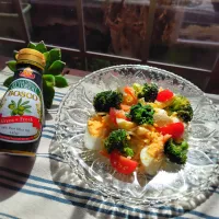 蒸し野菜とゆで卵のオイルパスタ|かよこさん
