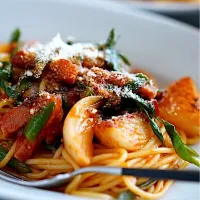 新玉ねぎとベーコンのトマトパスタ