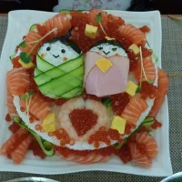 お雛様はお寿司ケーキ|ゆずさん