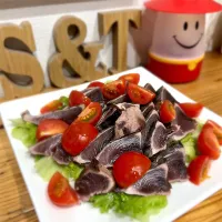 鰹のタタキサラダ|まりもこさん