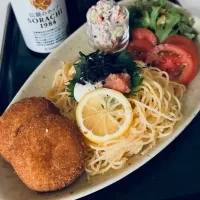 お箸で食べる明太子パスタ| くまちゃんさん