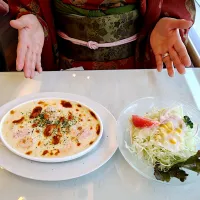 今日の昼ご飯@「松栄堂松坂屋名古屋店」さん①  覚王山から東山線で栄にでて、松坂屋の「松栄堂」さんで、はやとは（蟹と海老のドリア」を、