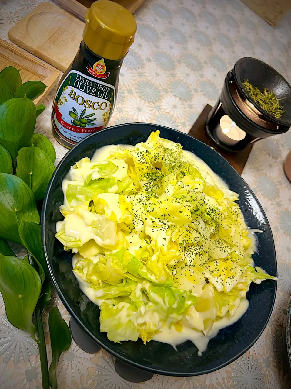 🌱🫒キャベツとじゃがいもの蒸籠蒸し🫒🌱何にでも合うドレッシングレシピ|miimoさん