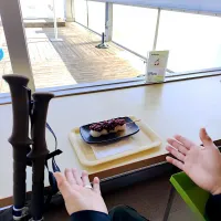 あんだんご@「富士見庵 蔵王茶屋」さん　はやとはあんだんごをいただきまーす😋