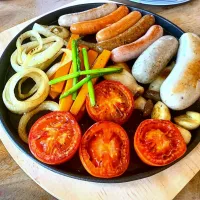 Sizzling Assorted Sausages Platter for Brunch 🤤| An'leeさん