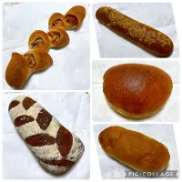 ベーコンエビ、農夫のパン、硬いチーズのパン、クリームパン、レーズンロール| こいちさん