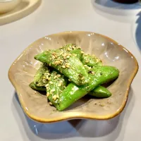 スナップエンドウの炒めもの|ぎんさん